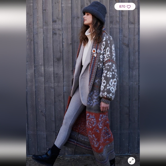 Free People Sweaters - SOLD ON CROSS POST Free People Climbing Vines Maxi Cardigan Sweater With Pockets